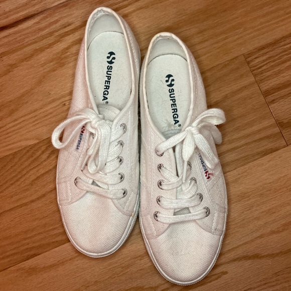 SUPERGA White Platform Sneakers - Picture 1 of 5